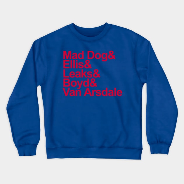 1972-73 Philadelphia 76ers List, Red Crewneck Sweatshirt by Niemand